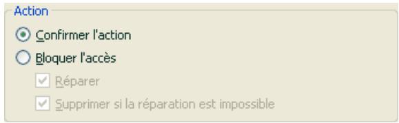KASPERSKY INTERNET SECURITY 6.0 - Sélection de l'action executée sur les objets - 1