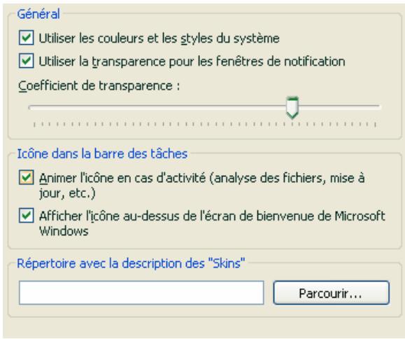 KASPERSKY INTERNET SECURITY 6.0 - Configuration de l'interface de Kaspersky Internet Security - 1