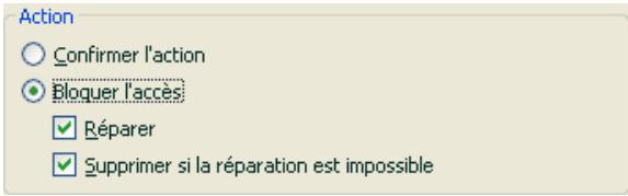 KASPERSKY INTERNET SECURITY 6.0 - Sélection des actions à réaliser sur les objets dangereux des messages - 1