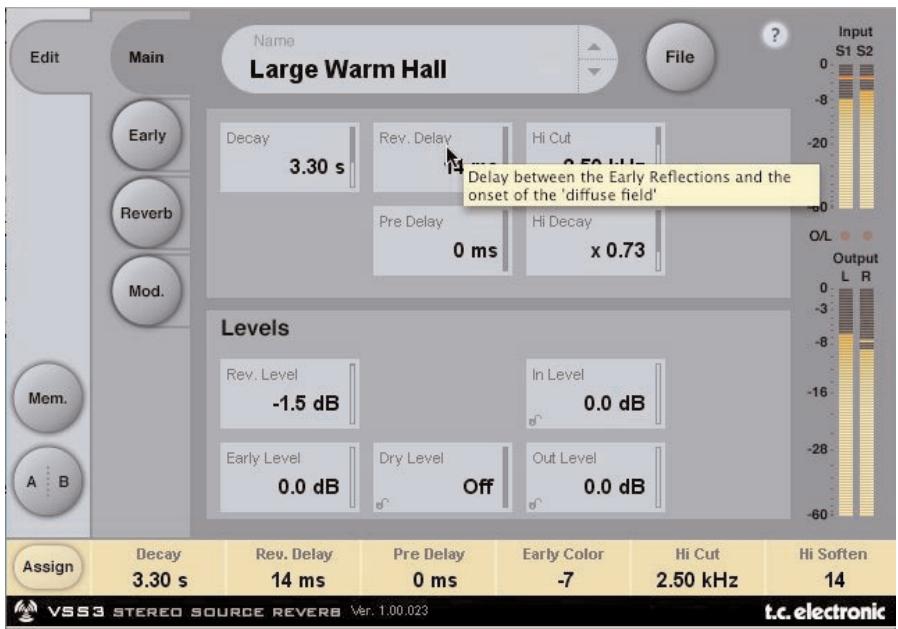 TC ELECTRONIC VSS3 - Paramètres du plug-in - 1