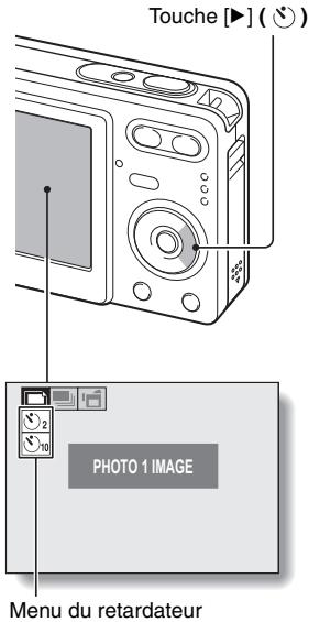 LOGICOM-SANYO XACTI VPC-E7 - Utilisez les touches [▲] et [▼] pour sélectionner le réglage du retardateur désiré et appuyez sur la touche SET. - 1