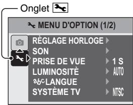 LOGICOM-SANYO XACTI VPC-E7 - Appuyez sur la touche [▼] pour sélectionner l'onglet et appuyez sur la touche [▶]. - 1