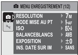 LOGICOM-SANYO XACTI VPC-S70EX - Appuyez sur la touche ON/OFF pour allumer l'appareil photo, puis appuyez sur la touche MENU. - 1