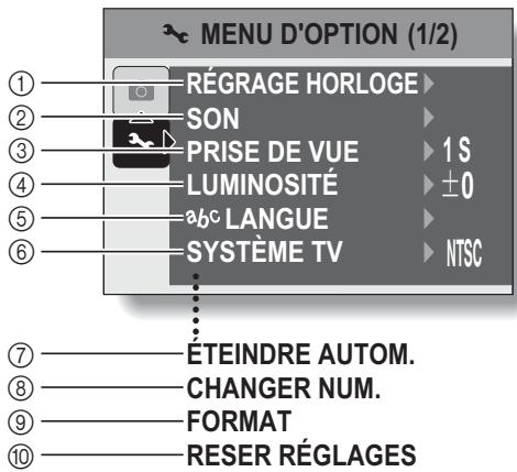 LOGICOM-SANYO XACTI VPC-S70EX - Présentation du menu d'options - 1
