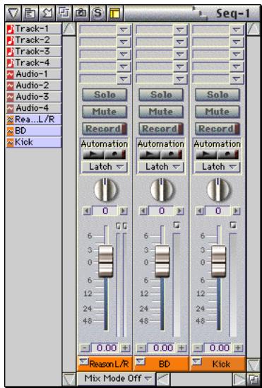 PROPELLERHEAD REASON - Activation des canaux ReWire dans Digital Performer - 1