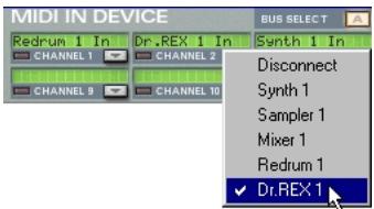 PROPELLERHEAD REASON - Utilisation des ports External MIDI Bus - 1