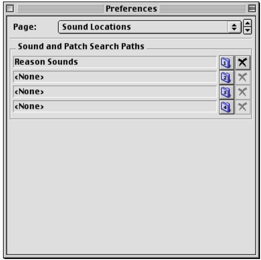 PROPELLERHEAD REASON - Préférences - Sound Locations - 1