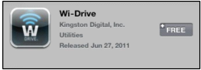 KINGSTON WID - Obr. 1.1 - Vyhledání aplíkace Wi-Drive - 1