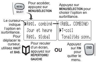 UNIDEN DECT1363 - Utilisation du menu - 1