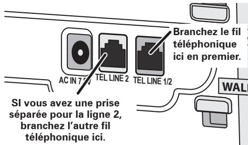 UNIDEN DECT4096 - Branchez le cordon d'alimentation et le fil téléphonique - 3