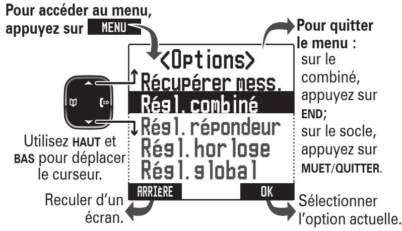 UNIDEN DECT4096 - Utilisation des menus - 1