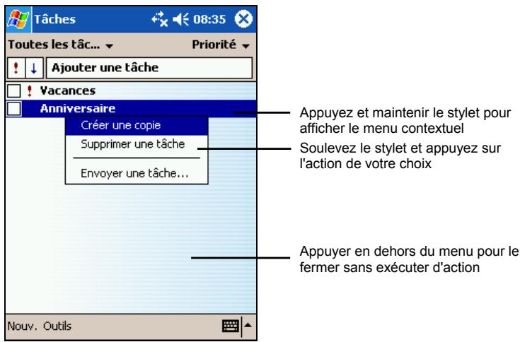 YAKUMO DELTAX GPS - Menus contextuels - 1