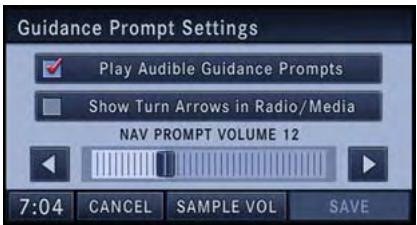 DODGE AVENGER - Modification du volume des messages-guides de navigation - 1