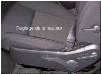 DODGE AVENGER - Réglage de la hauteur du siège du conducteur - 1