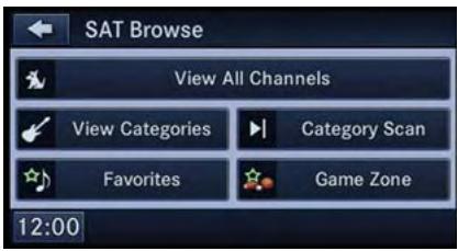 DODGE AVENGER - Affichage de la liste des favors de la radio satellite - 1