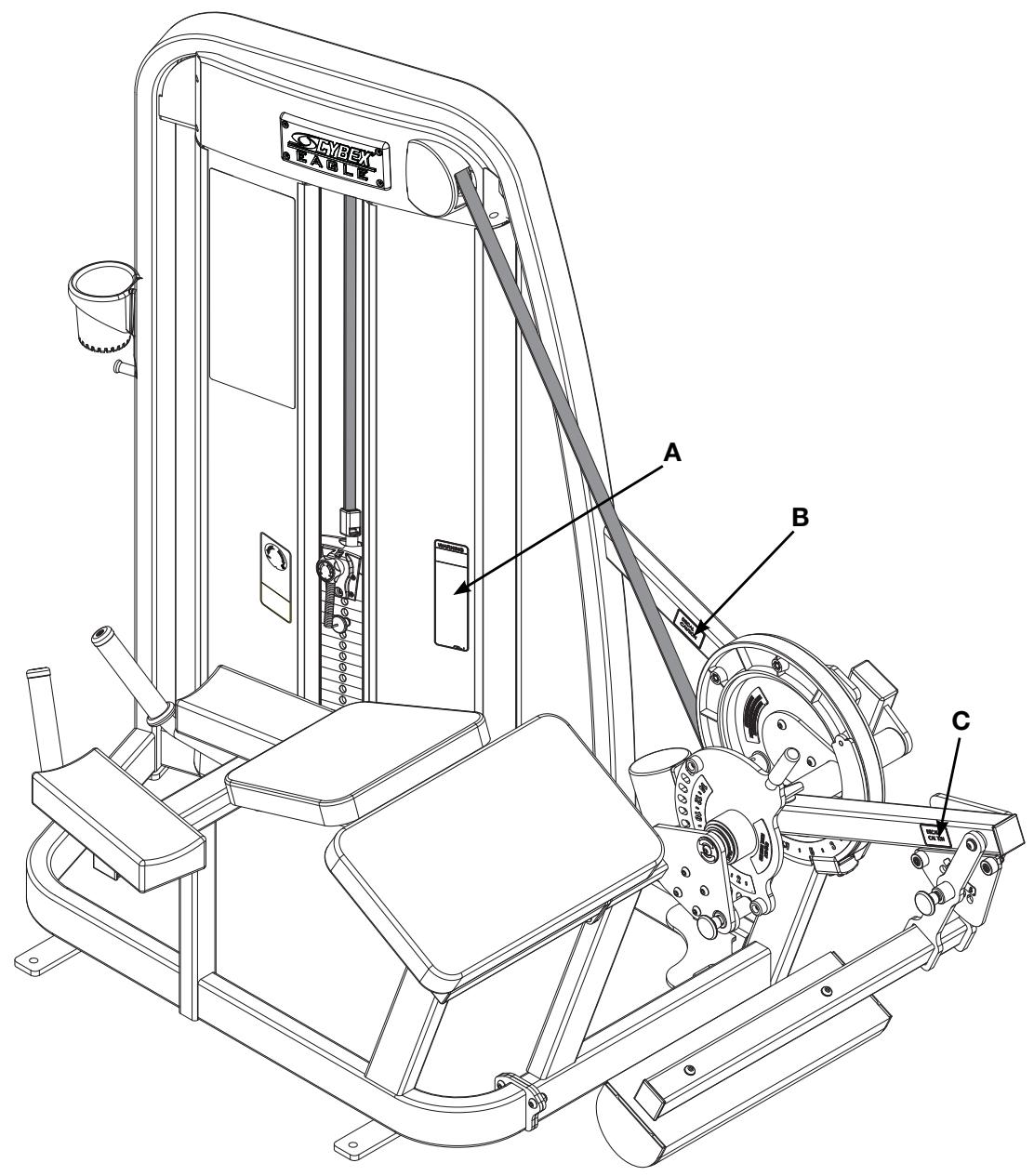 CYBEX INTERNATIONAL 11140_PRONE LEG CURL - Autocollants d'avertissement/mise en garde - 3