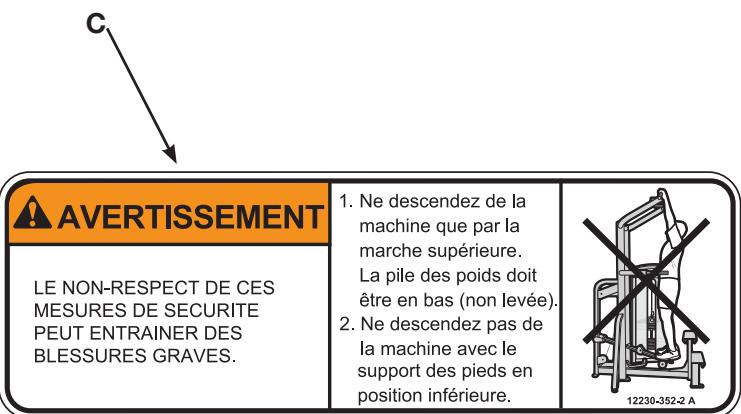 CYBEX INTERNATIONAL 12231 DIP CHIN - Autocollants d'avertissement / mise en garde - 4