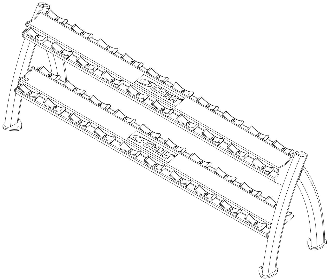 CYBEX INTERNATIONAL 16250 TWIN TIER DUMBBELL RACK - Cybex Free Weight 16250 Twin Tier Dumbbell Rack Owner's Manual - 1