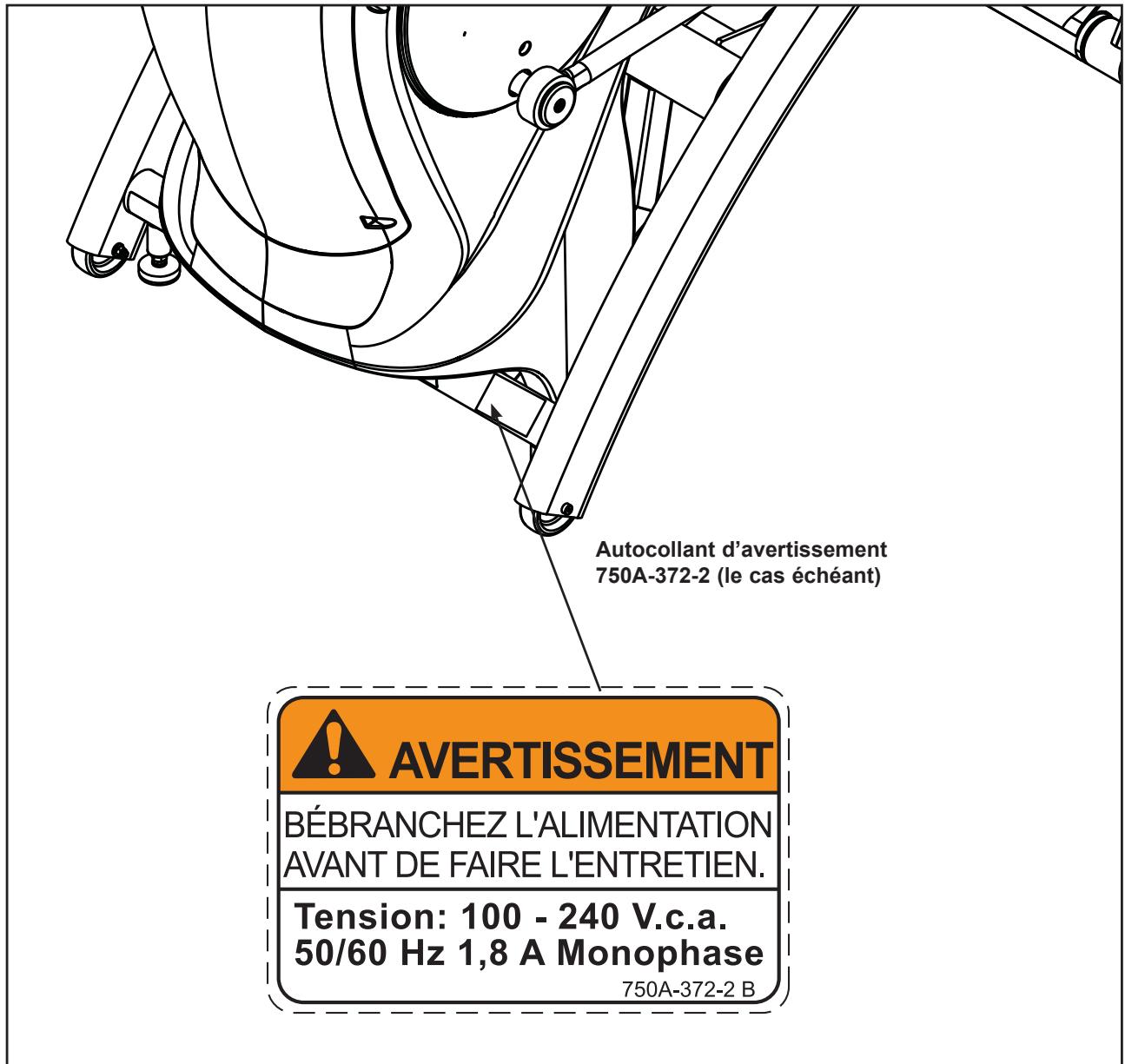 CYBEX INTERNATIONAL 750A-750AT ARC - Autocollants d'avertissement et de mise en garde - 1