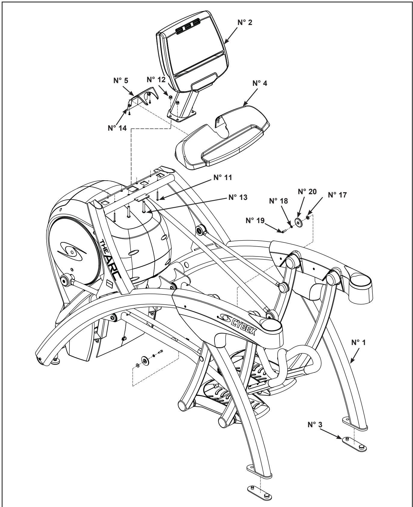 CYBEX INTERNATIONAL 750A-750AT ARC - Vérifiez le contenu du sac de quincaillerie du 750AT. - 3