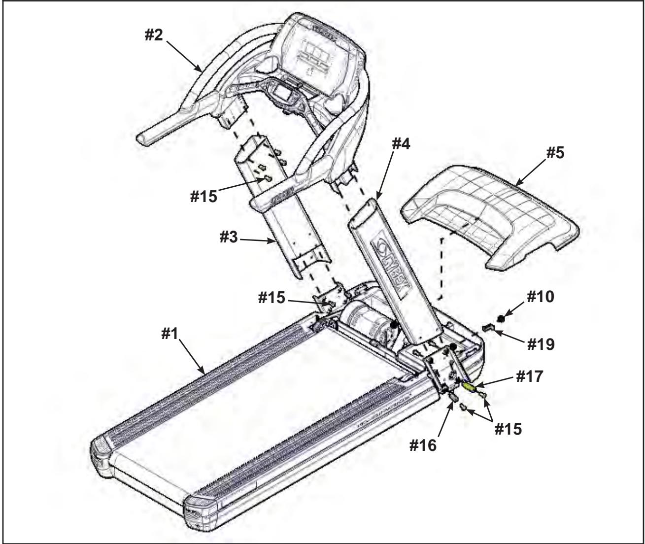 CYBEX INTERNATIONAL 770T-CT TREADMILL - Déballez et vérifiez le contenu des boîtes. - 3