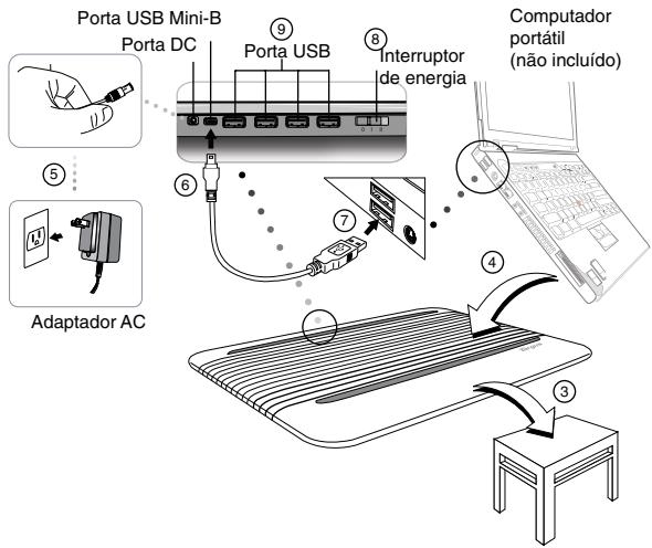 TARGUS NOTEBOOK COOLING CHILL HUB XC - Para usar o Chill Hub (Ventoinhas de Arrefecimento) - 4
