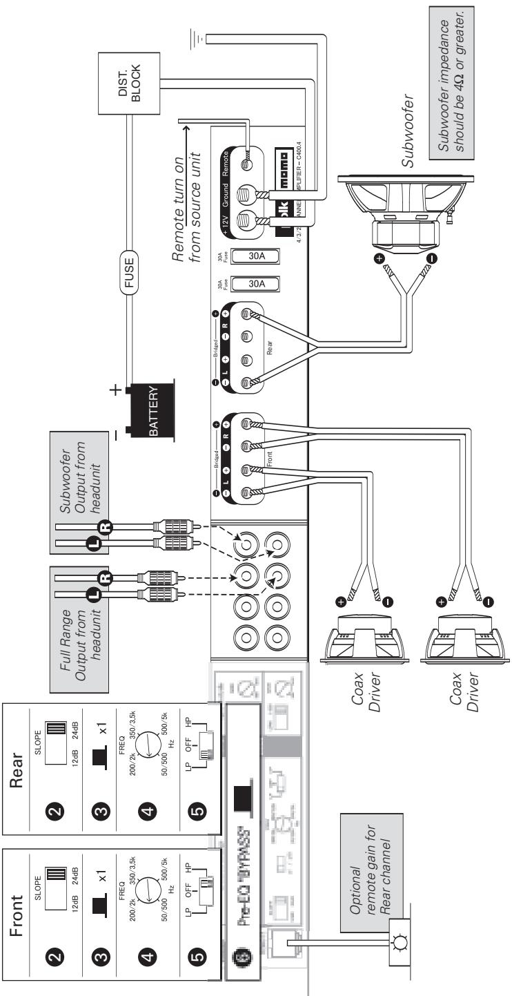 POLK AUDIO C400.4 CARBON - GAIN ADJUSTMENT - 2