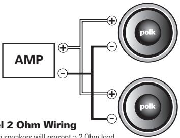 POLK AUDIO MM2154DVC - Basic Wiring Diagrams For MM Series Single Voice Coil Subs   Schéma de câblage pour les subwoofoers à bobine simple (SVC) de la Série MM - 2