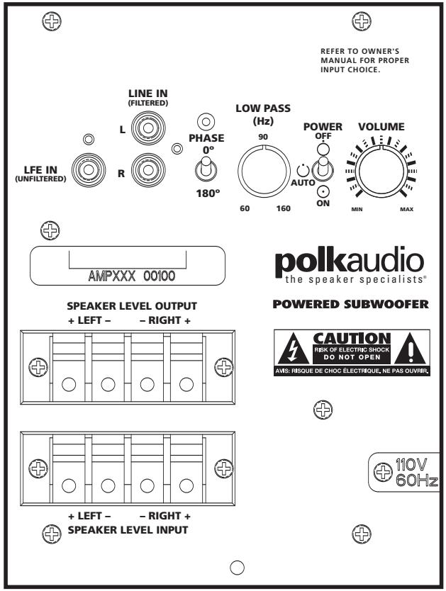 POLK AUDIO PSW303 - RACCORDEMENT DU SUBWOOFER AU SYSTEME - GENÉRALITÉS - 5