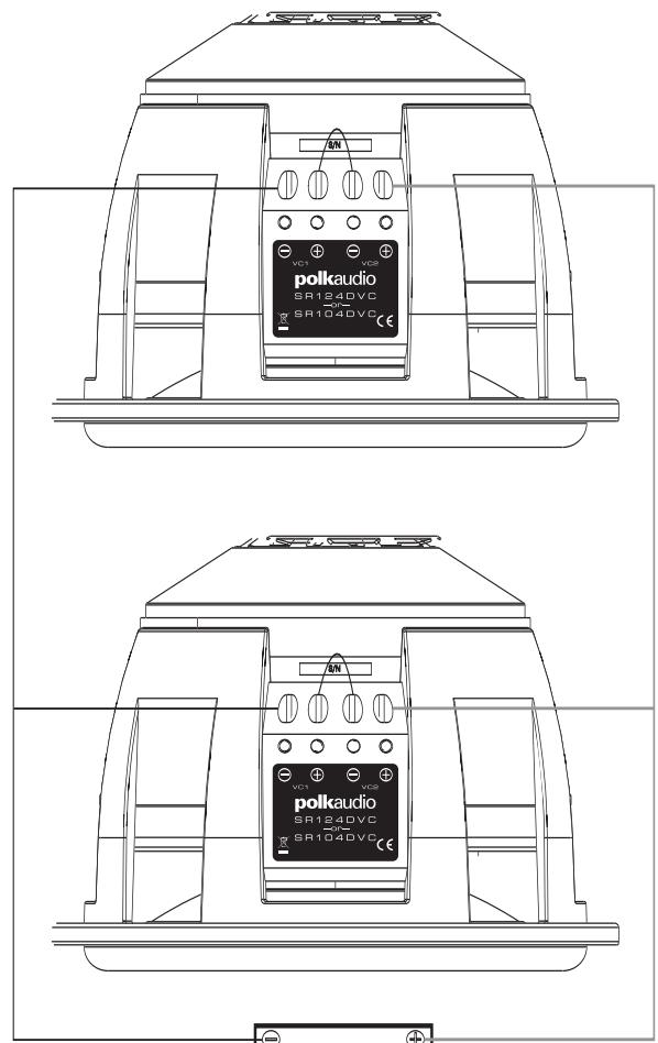 POLK AUDIO SR104DVC - CÂBLAGE DES SUBWOOFERS SR104/124 À BOBINE ACOUSTIQUE SIMPLE - 5