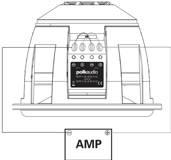 POLK AUDIO SR104DVC - CÂBLAGE DES SUBWOOFERS SR104/124 À BOBINE ACOUSTIQUE SIMPLE - 4