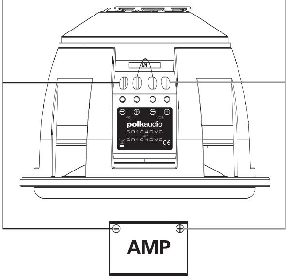 POLK AUDIO SR104DVC - CÂBLAGE DES SUBWOOFERS SR104/124 À BOBINE ACOUSTIQUE SIMPLE - 8
