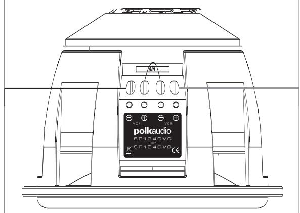 POLK AUDIO SR124DVC - CÂBLAGE DES SUBWOOFERS SR104/124 À BOBINE ACOUSTIQUE SIMPLE - 8