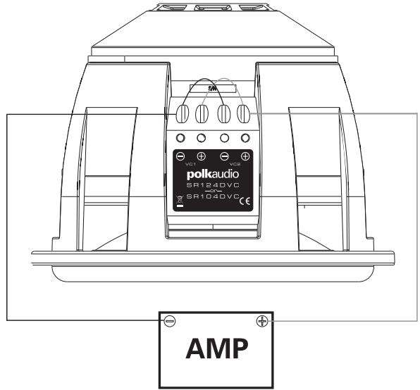 POLK AUDIO SR124DVC - VERDRAHTUNG FÜR SR104/124-SUBWOOFER MIT EINER SCHWINGSPULE - 4
