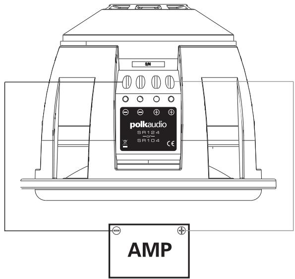POLK AUDIO SR124DVC - CÂBLAGE DES SUBWOOFERS SR104/124 À BOBINE ACOUSTIQUE SIMPLE - 1