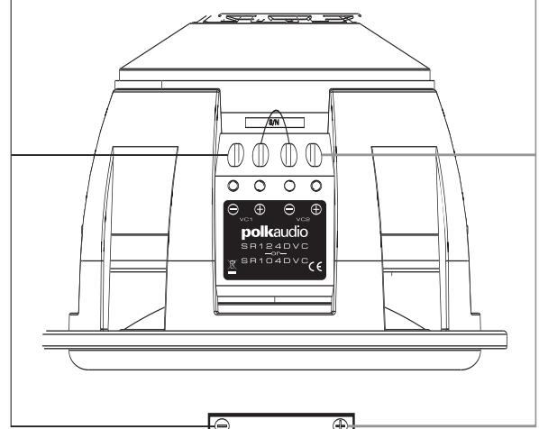 POLK AUDIO SR124DVC - CÂBLAGE DES SUBWOOFERS SR104/124 À BOBINE ACOUSTIQUE SIMPLE - 6