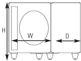 POLK AUDIO DSW PRO 400 - Downward Firing Dimensions - 1