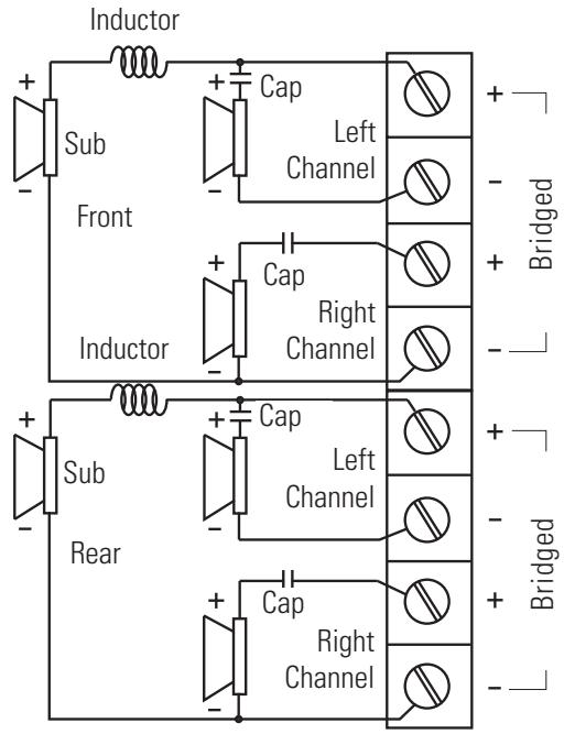POLK AUDIO PA200.4 - FIGURE 4—SPEAKER WIRING DIAGRAMS (PA200.4) - 3