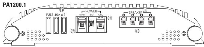POLK AUDIO PA400.1 - FIGURA 3—CONEXIONES DE AMPLIFICADOR: PANEL TRASERO (PA400.1/PA600.1/PA1200.1) - 3