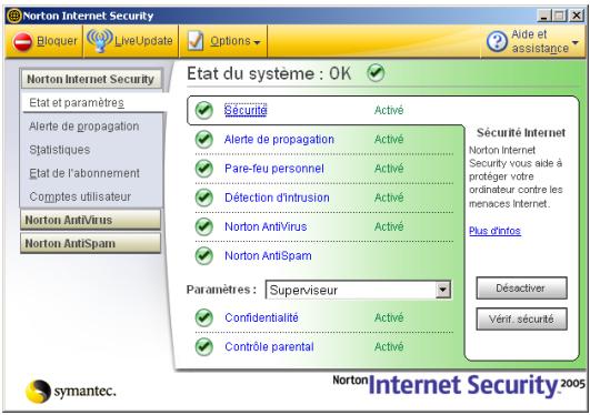 SYMANTEC NORTON INTERNET SECURITY 2005 - Démarrage de norton internet security à partir de la barre d'outils d'internet explorer - 2