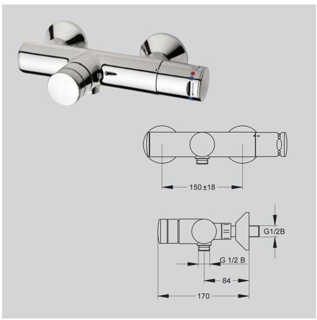 FRANKE AQUA  - BROCHURE - Mitigeur de douche temporisé pour encastrement mural - 1