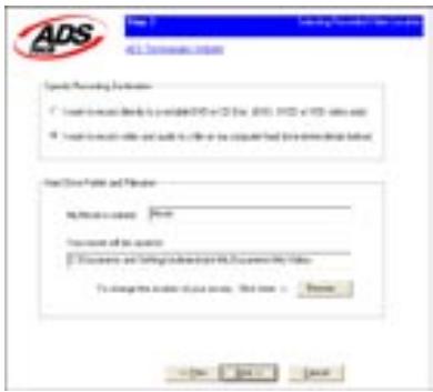 ADS TECH DVD XPRESS DX2 - Create file name and select file location - 1