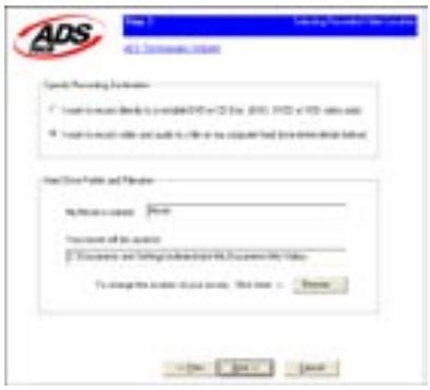 ADS TECH DVD XPRESS DX2 - Creare il nome file e scegliere la destinazione del file - 1
