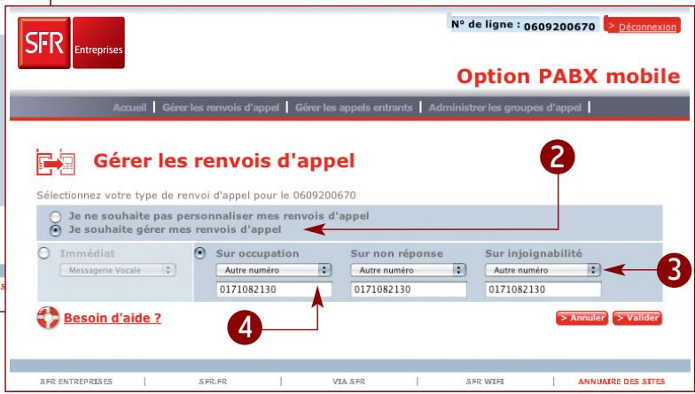 SFR OPTION PABX MOBILE - > En pratique - 2