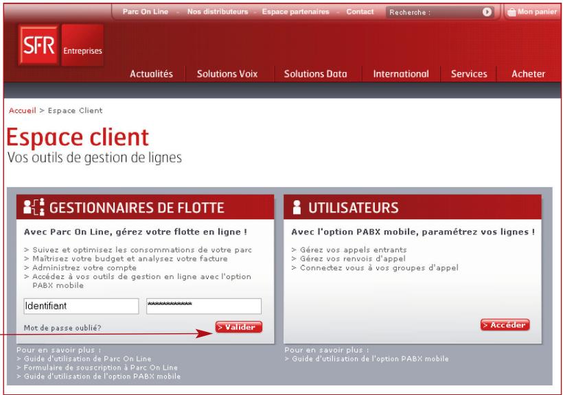 SFR OPTION PABX MOBILE - Votre portail Gestionnaires - 2