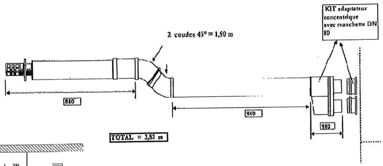 S.PLUS AG 26 E2C - 1）Raccordement de la ventouse horizontale - 3