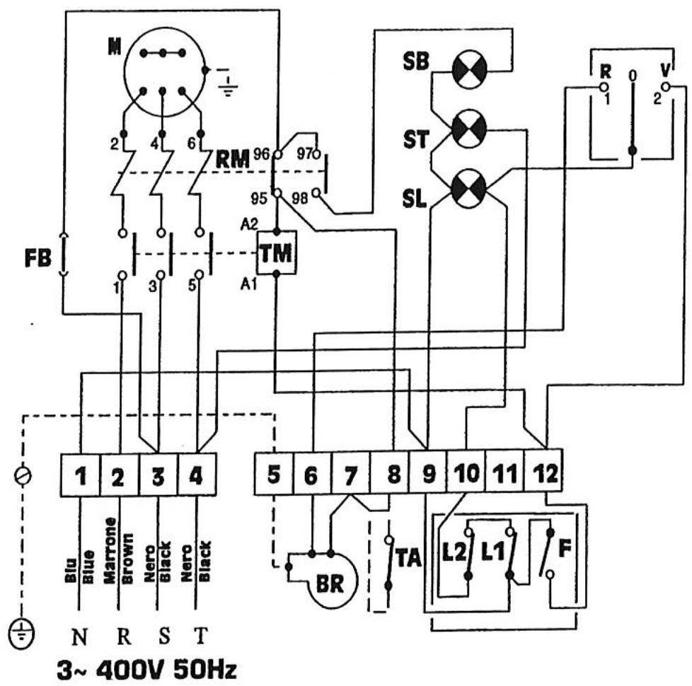 S.PLUS MF 100 H - SCHEMA ÉLECTRIQUE TRIPHASE T/TC - 2