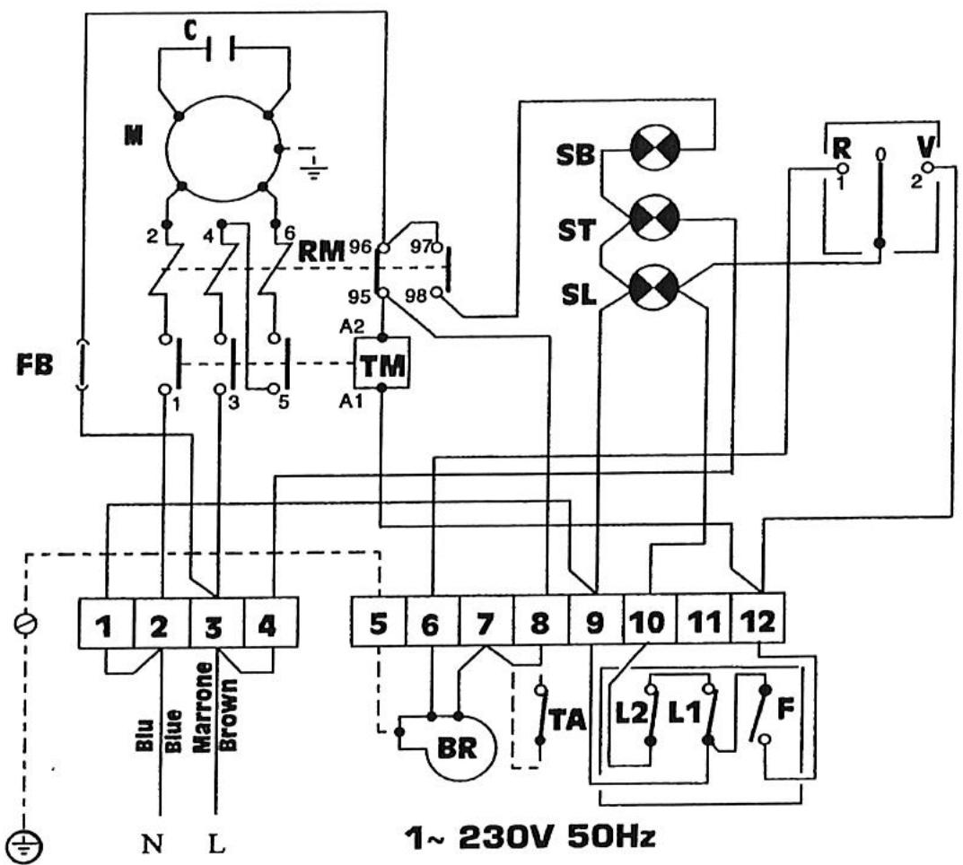 S.PLUS MF 220 C - SCHEMA ÉLECTRIQUE MONOPHASE M, M/C - 1