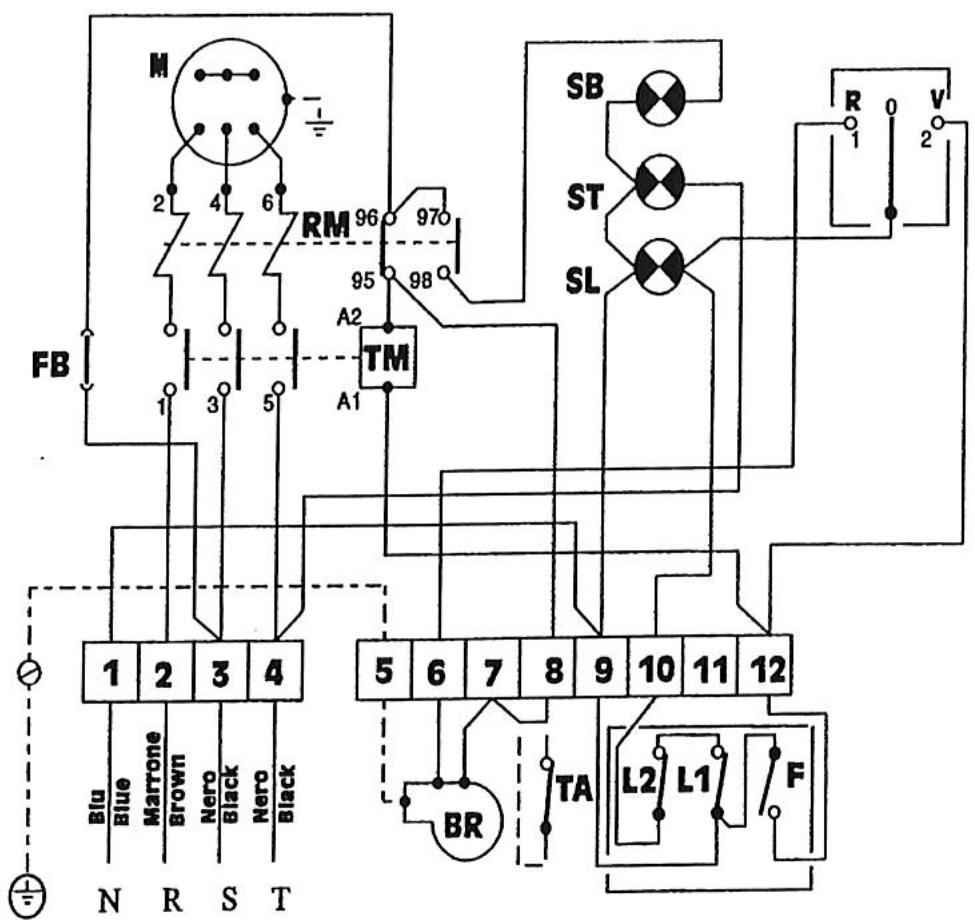 S.PLUS MF 220 C - SCHEMA ÉLECTRIQUE TRIPHASE T/TC - 2