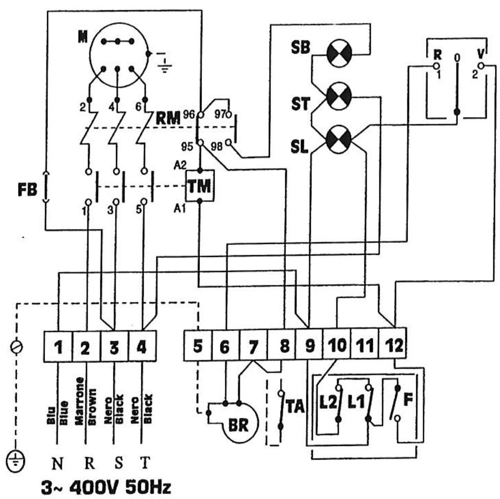 S.PLUS MF 220 H - SCHEMA ÉLECTRIQUE TRIPHASE T/TC - 2